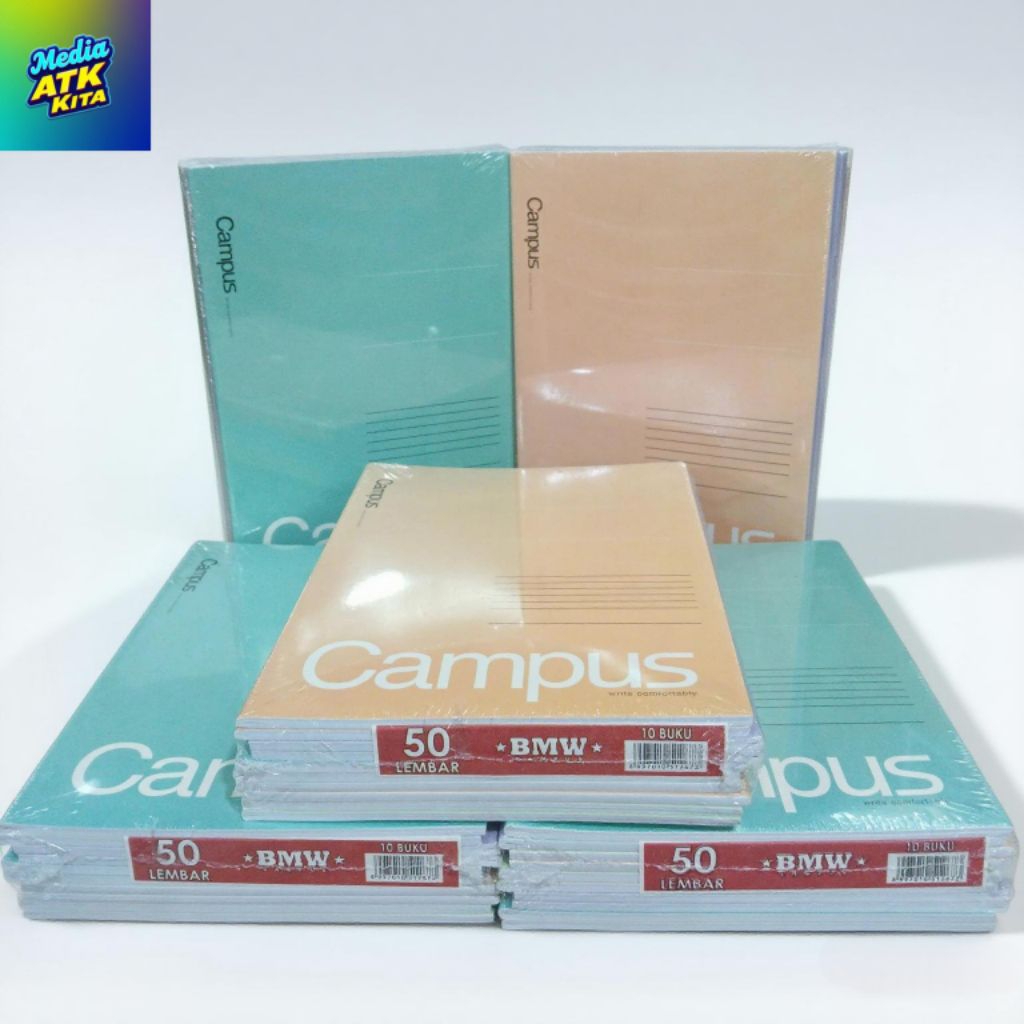 

Buku Tulis BMW Campus Sampul Soft 50 Lembar 1 Pack (10 Buku)