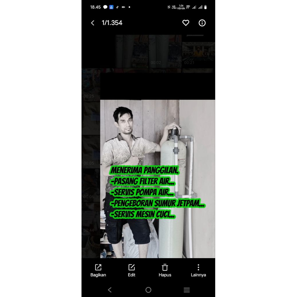 jasa servis pompa air / pasang filter air /pengeboran sumur