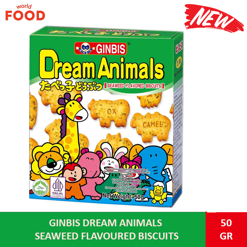 

GINBIS DREAM ANIMALS SEAWEED FLAVOURED BISCUITS 50GR