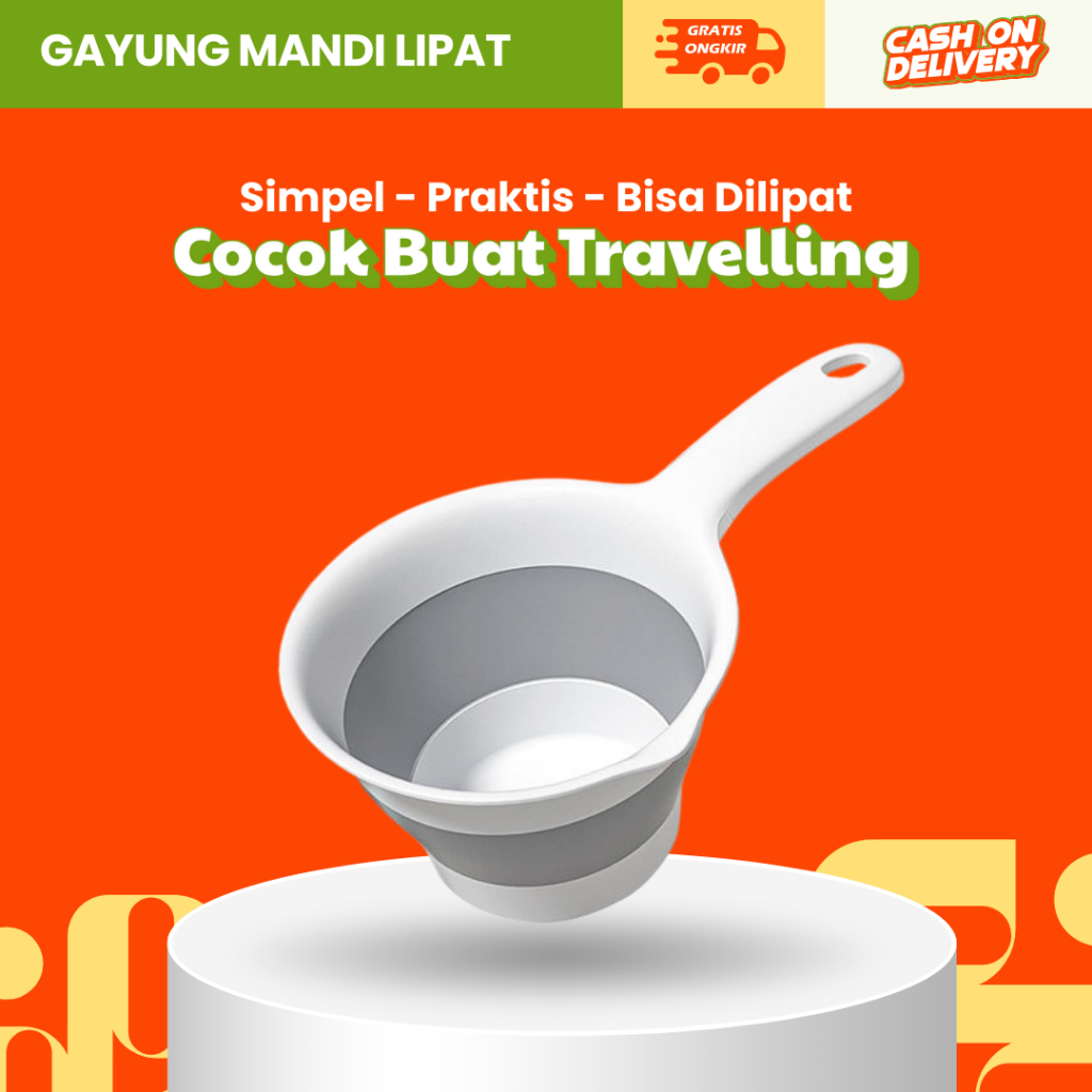 Gayung Mandi Lipat Silikon Portable Ember Air Traveling Gayung Camping Fodable Multifungsi