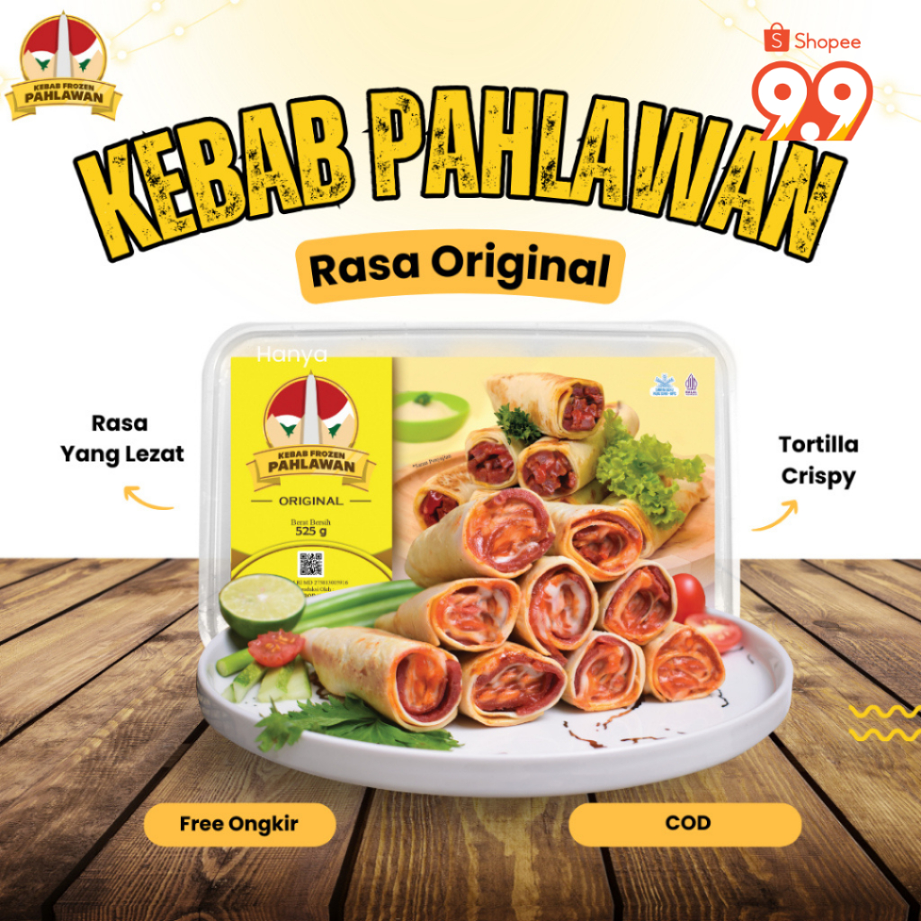 

Pahlawan Kebab Frozen Daging Kebab Sapi ORIGINAL Isi 10 Pcs