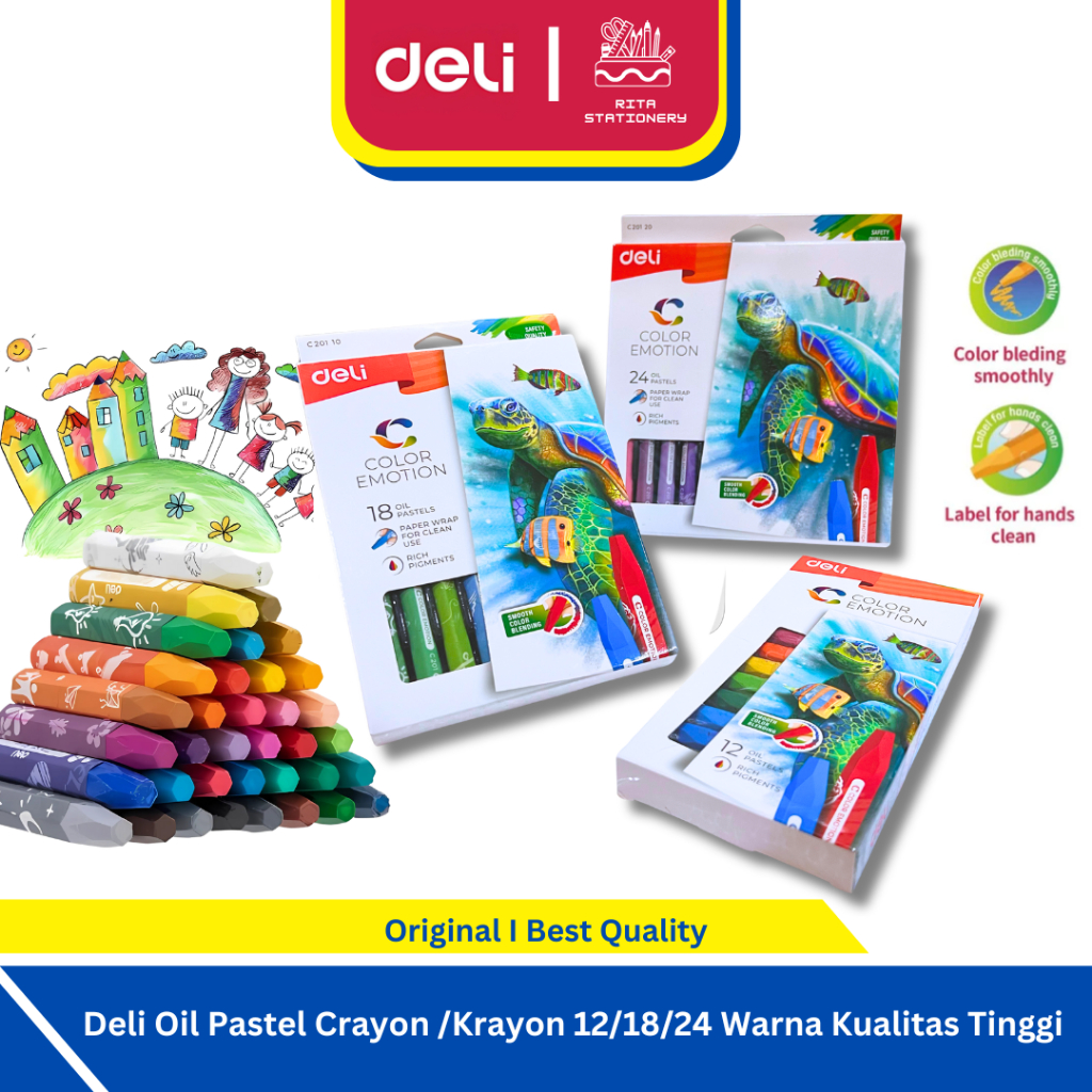 

Deli Oil Pastel Crayon Krayon 12 / 18 / 24 Warna Kualitas Tinggi Campuran Warna Sempurna EC201XX
