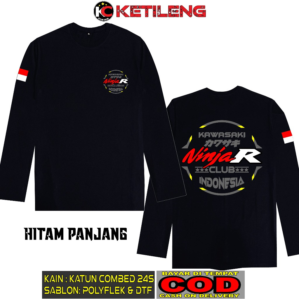 KAOS KAWASAKI NINJA R M4 BAHAN COTTON COMBED 24S TEBAL ADEM BISA COD KAOS DISTRO KAOS KEREN