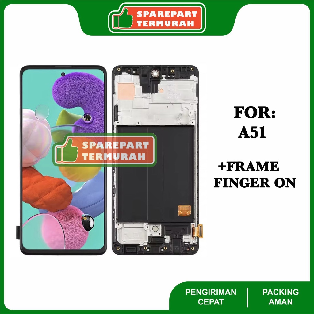 LCD For Samsung A51 - A515 OLED +FRAME - SUPPORT FINGERPRINT