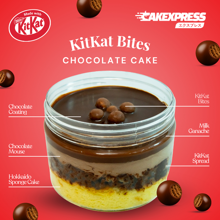 

Kitkat Bites Chocolate Cake 6 Layer 200gr diameter 9cm Cakexpress Dessert Kue Coklat