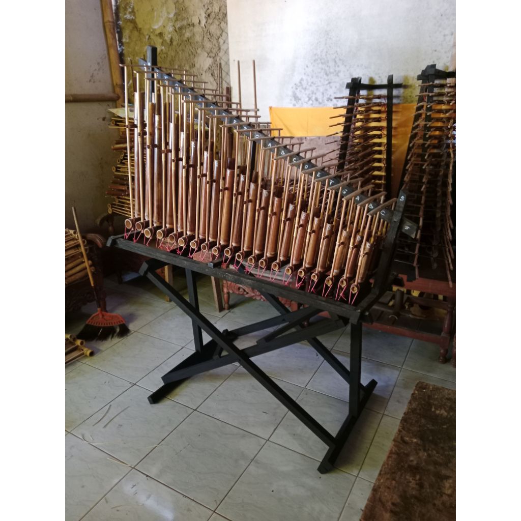 Angklung toel 22 nada 3 tabung + stand awalan nada ( C-C)