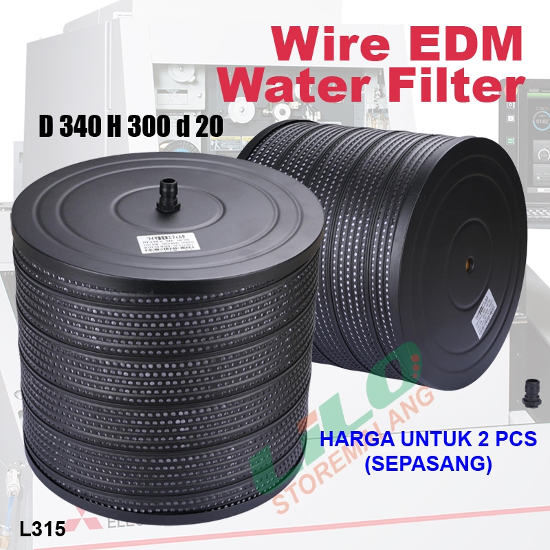 SET 2 Pcs Water Filter air mesin Wirecut EDM Wire D340 H300 d20 L315