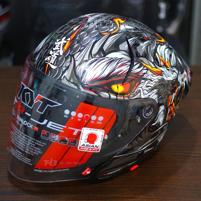 KYT HELM KYT TTR JET MOTIF DRAGON HELM HALF FACE DOUBLE VISOR