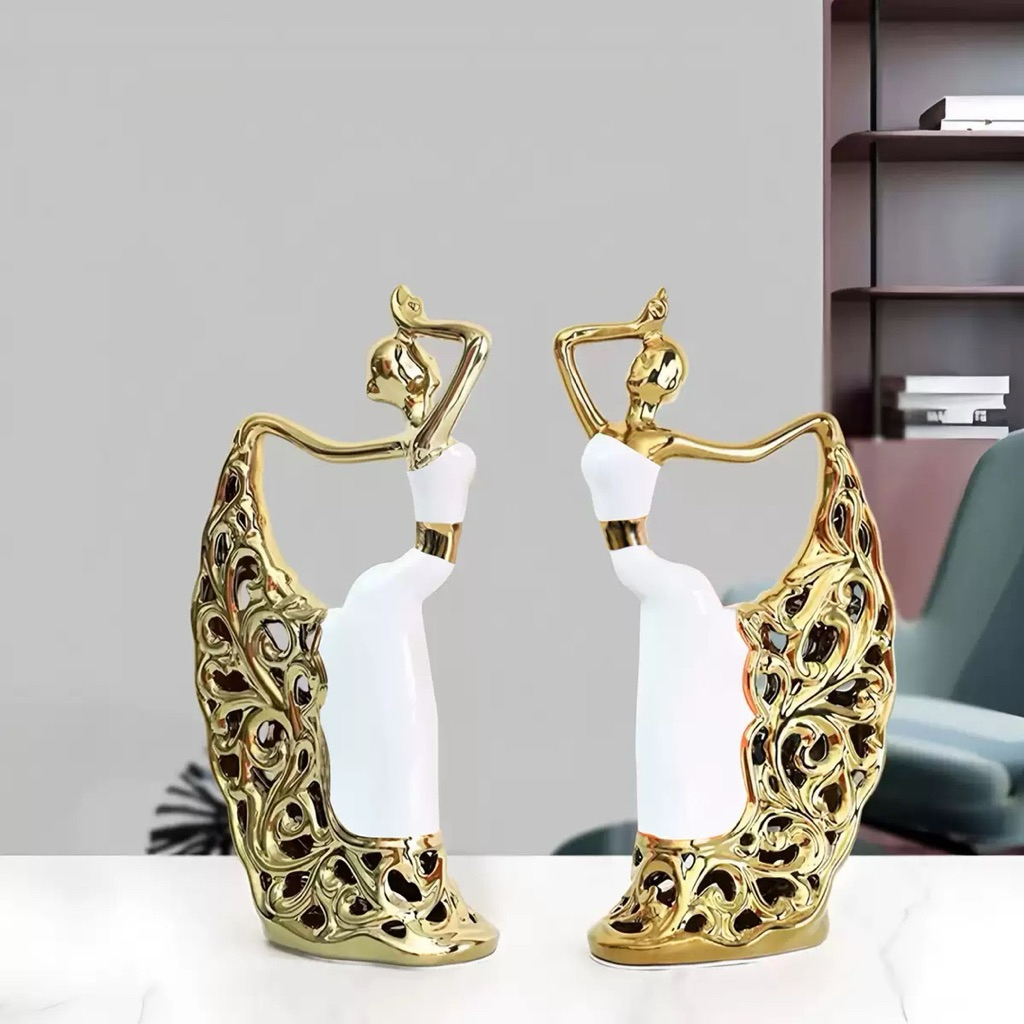 Patung dekorasi Balet keramik / penari modern keramik