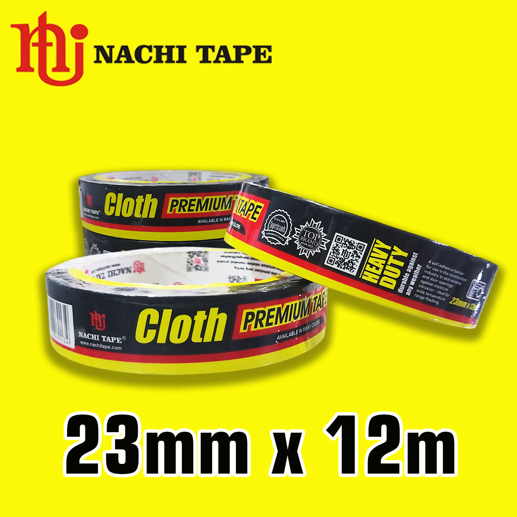 Lakban Kain Hitam Nachi 23mm x 12m / Lakban Kain Hitam