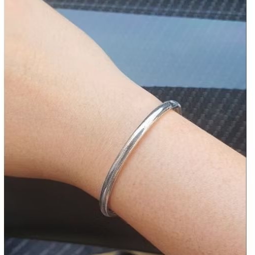 Gelang lentur oro PUTIH emas asli kadar 375 8k