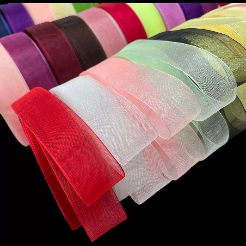 Pita Organdi / Organza Polos 1inch Per Roll – Pita Jahit Hias Kado Craft