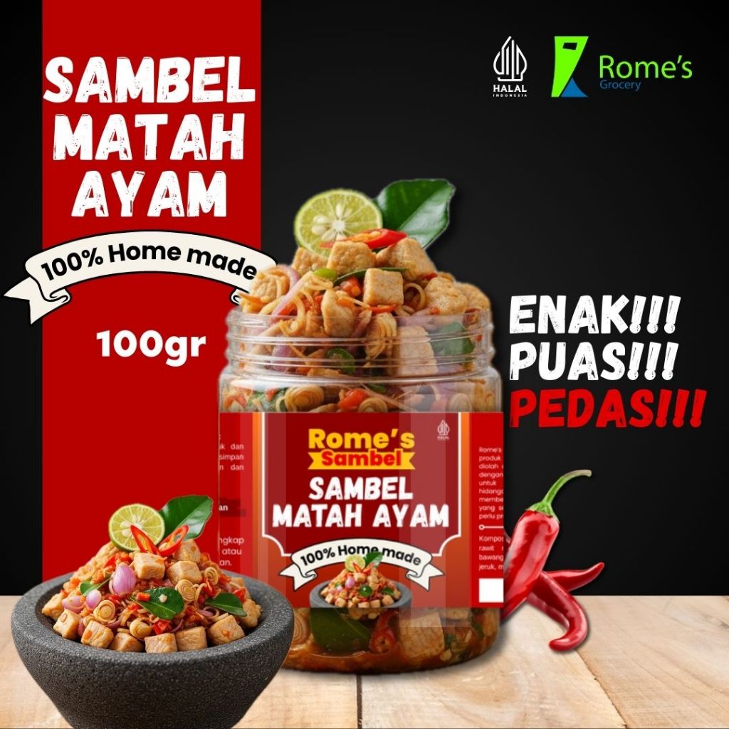 

Sambel Matah Ayam Rumahan Rome’s – Pedas Fresh, Gurih, Praktis Teman Nasi & Mie