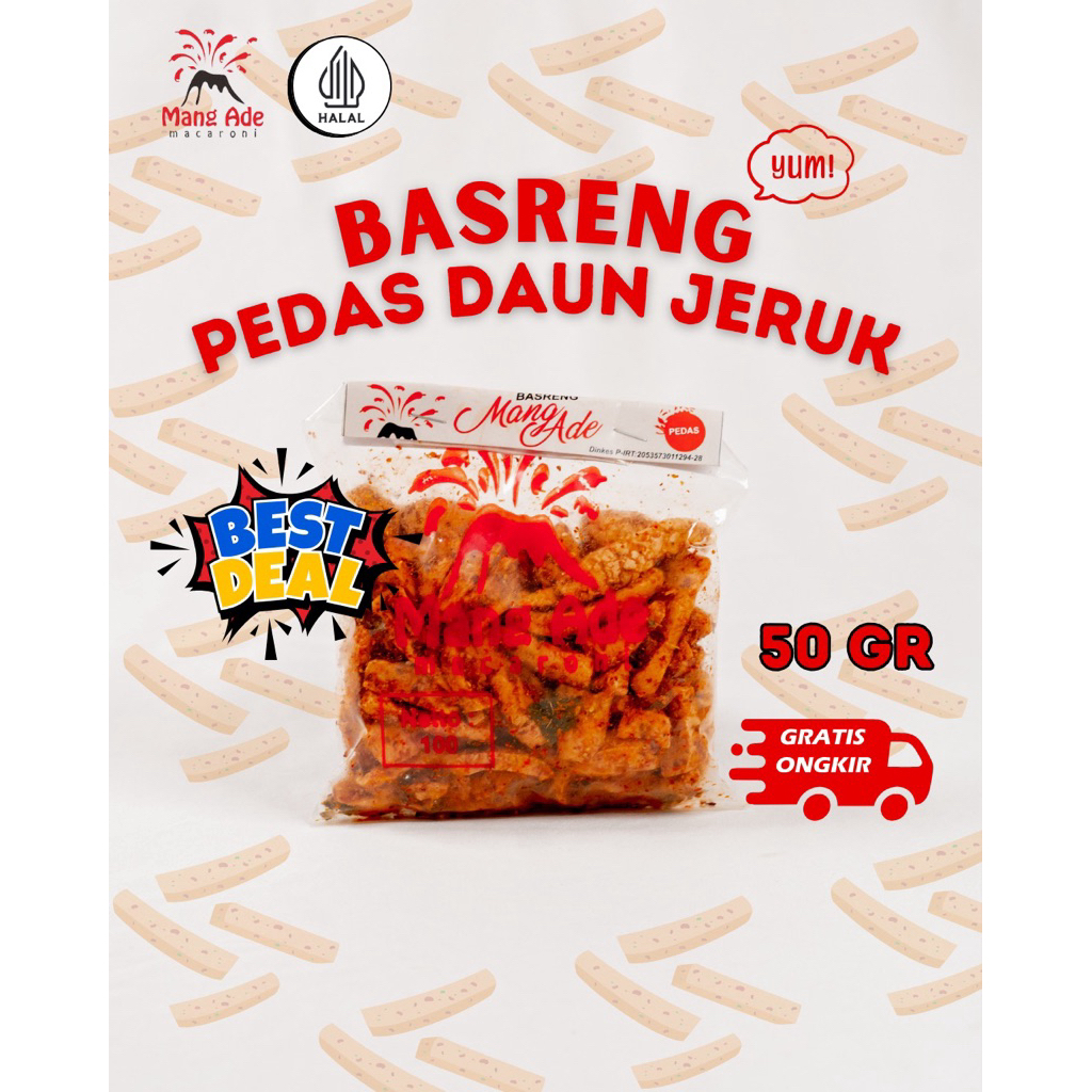 

Basreng Bakso Goreng Daun Jeruk Mang Ade Kemasan Kecil 50g