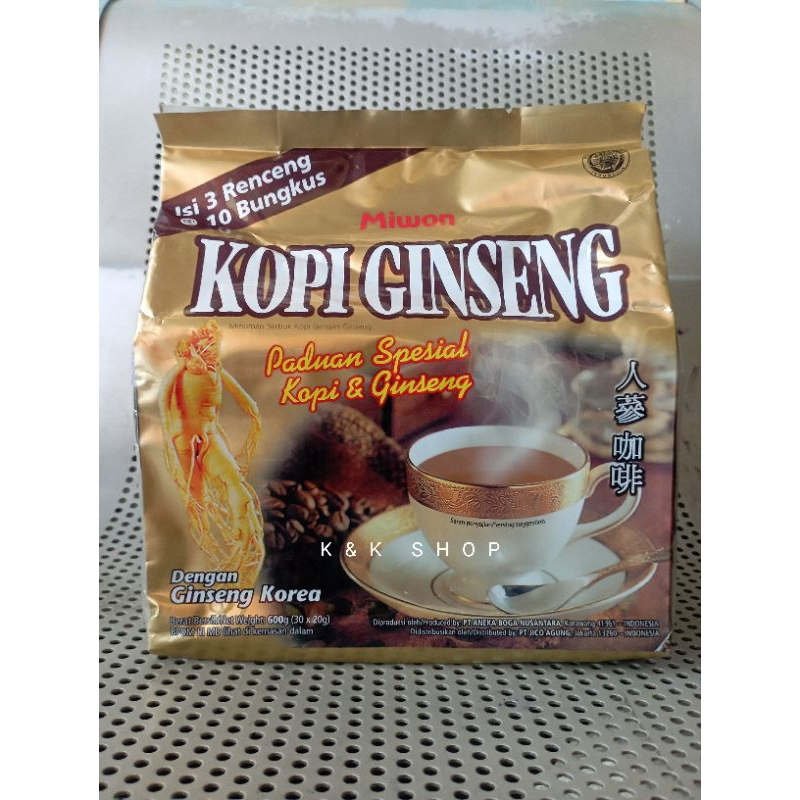 

kopi ginseng 600 gr 30 sachet