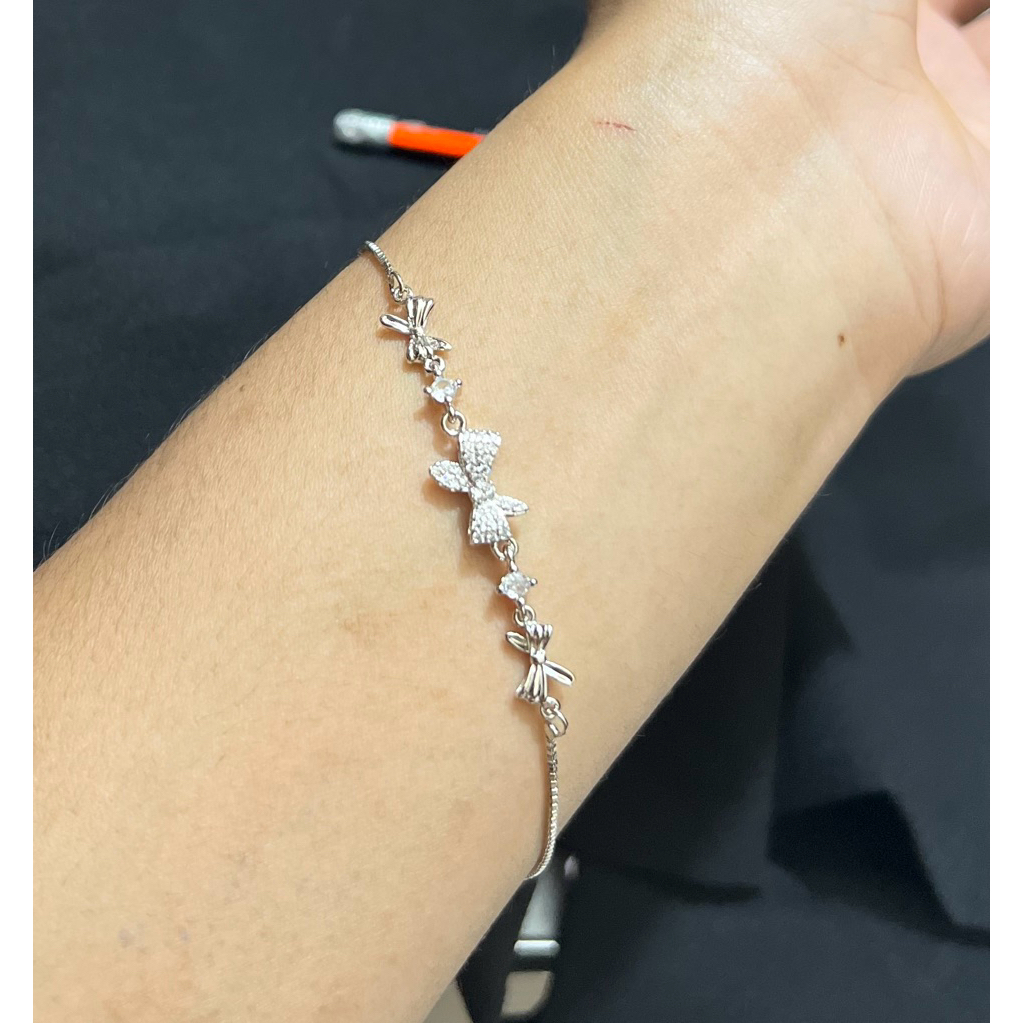 Gelang serut wanita lapis emas perak dengan mata zircon