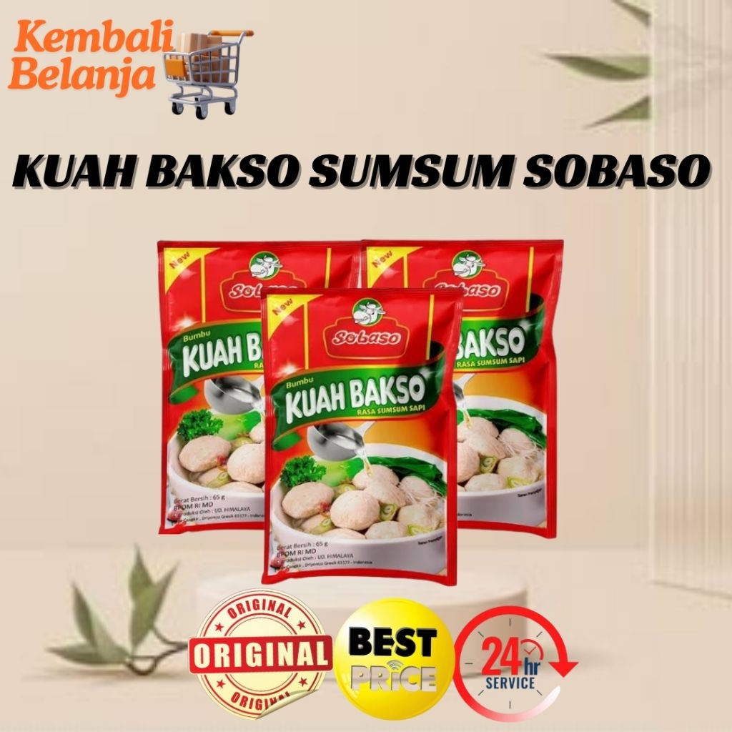 

Bumbu Kuah Bakso SOBASO Rasa Sumsum 65 Gram/ Kuah Bakso Rasa Sumsum/ Bumbu Kuah Rasa Sumsum/ SOBASO bumbu kuah