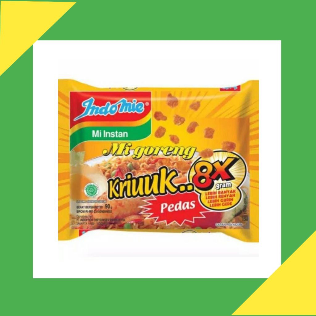 

Indomie mi goreng kriuk 8x pedas - mie instan goreng kriuuk