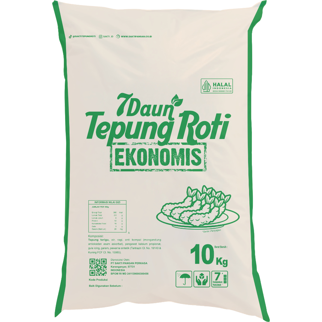 

Tepung Roti Merek 7Daun 10kg