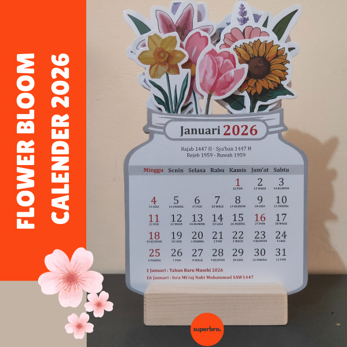 

KALENDER 2026 AESTHETIC KALENDER MEJA 2026 FLOWER BLOOM READY STOCK FREE STAND