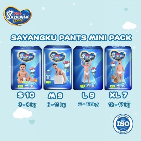 ❤️bl official❤️ SAYANGKU Pants Mini Pack Popok Celana Bayi Extra Soft & Breathable SIZE (S10/M9/L8/X