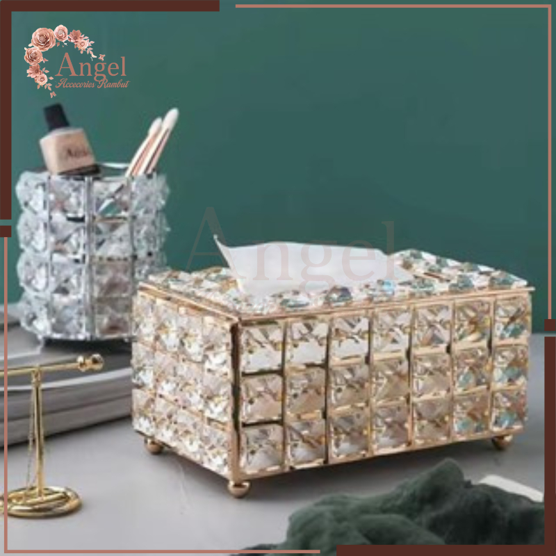 TEMPAT TISU KRISTAL TEMPAT TISU GOLD TEMPAT TISU KACA ELEGANT KOTAK TISU SWAROVSKI TEMPAT TISU KUNIN