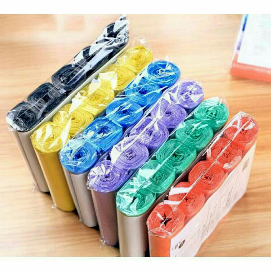 (HARGA/ROLL)KANTONG PLASTIK SAMPAH KEMASAN ISI 5ROLL 45X50CM - KANTONG PLASTIK READY BATAM - KANTONG