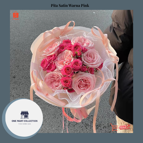 

(1 Meter) Pita Satin Warna Pink Lebar 1 cm