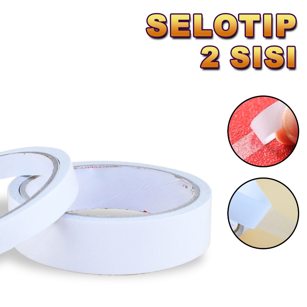 

Double Tape Bolak Balik Size 25mm / 10mm Perekat Dua Sisi Double Tape Bolak Balik Multifungsi LD-24