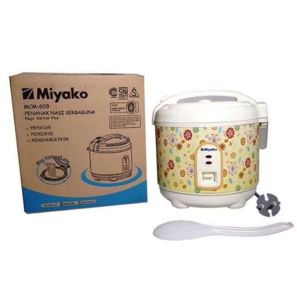 Rice Cooker Miyako MCM 609 Rice Cooker Miyako 0.6 Liter MCM-60 Magic Com Mini Penanak Nasi 3in1 Miya