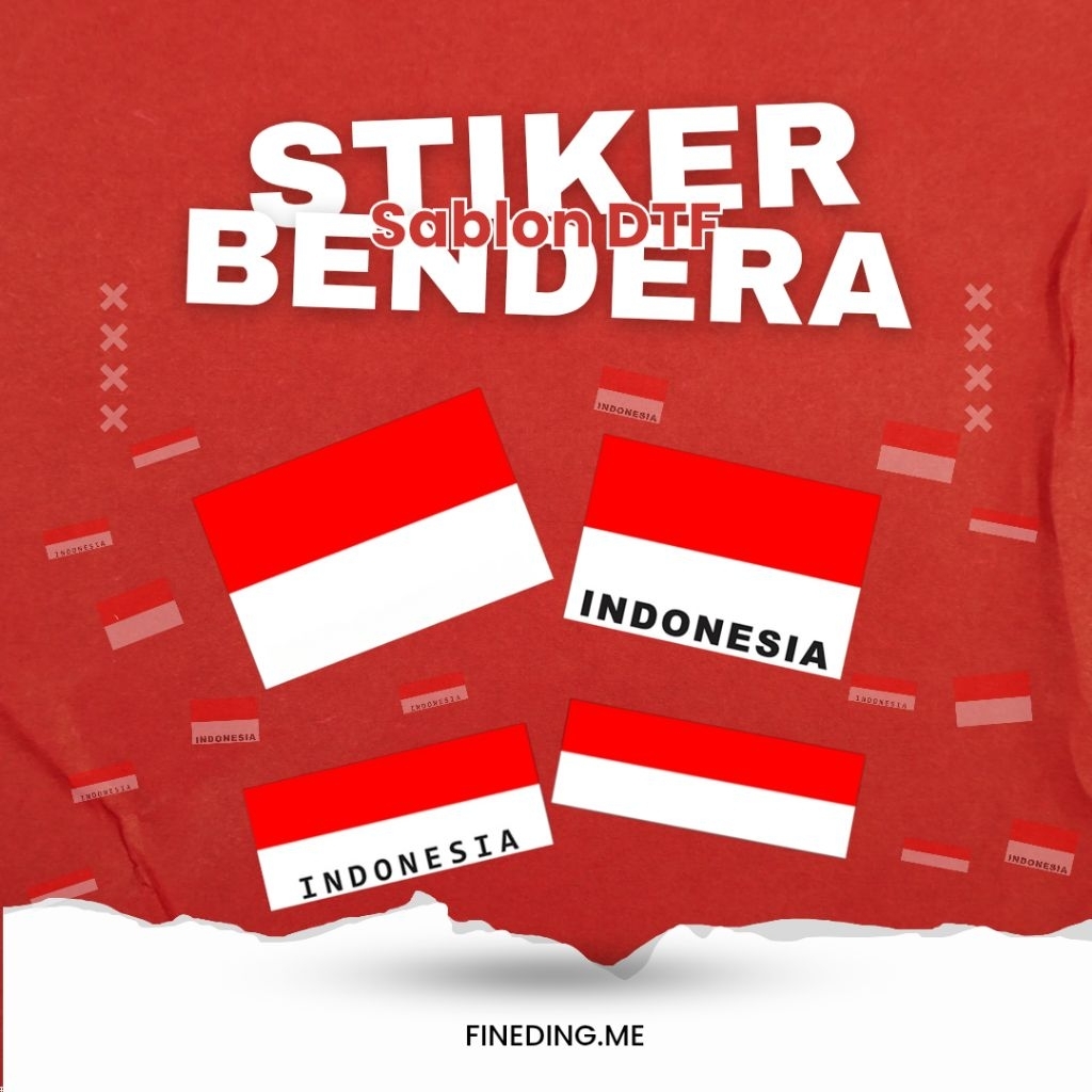 

Fdme - Sablon setrika Stiker label Bendera Indonesia anak dewasa stiker DIY kaos STIKER LABEL