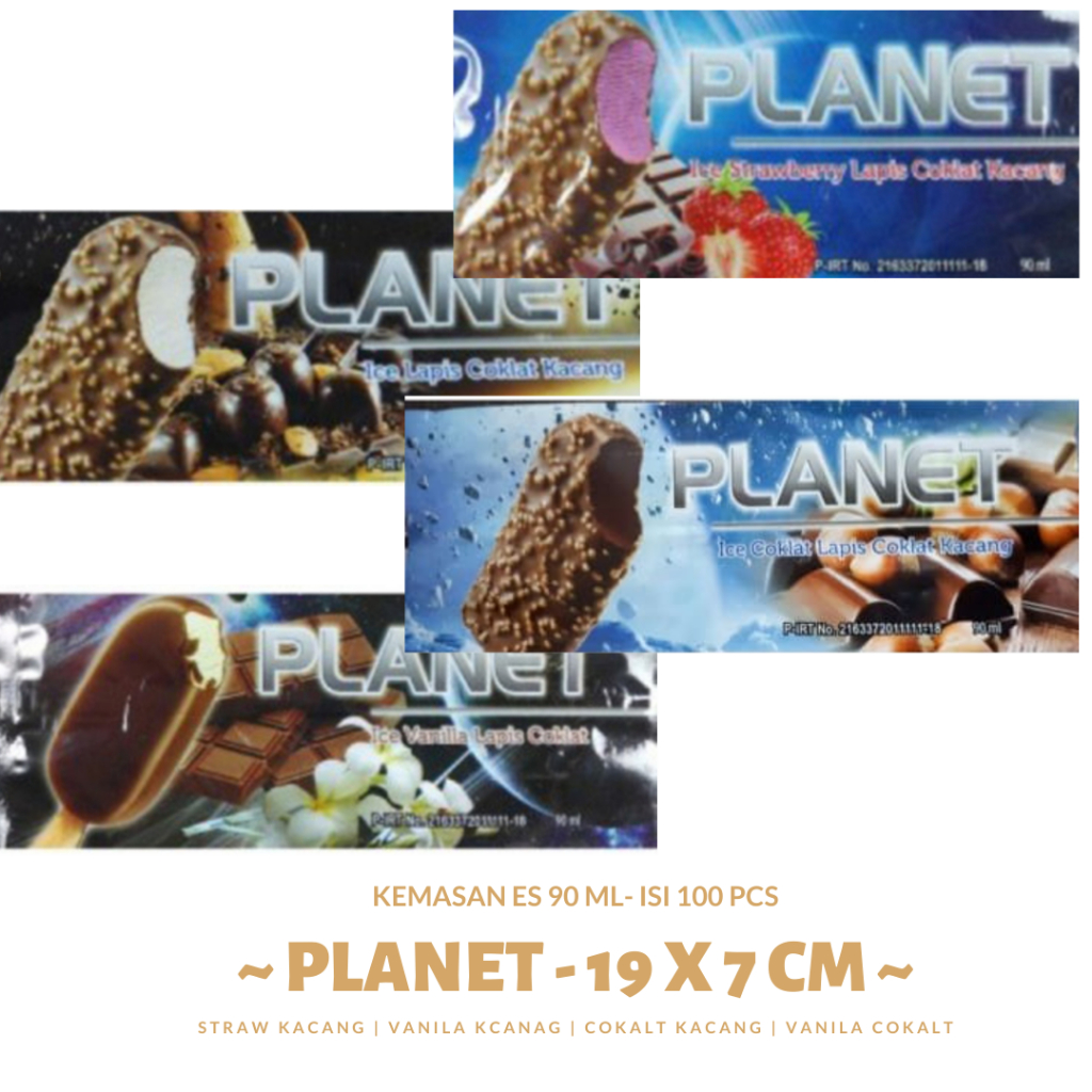 Plastik Es Sablonan 19x7 cm Plastik Es Cream Stick Karakter Plastik Es Setik Bahana Usaha Perlengkap