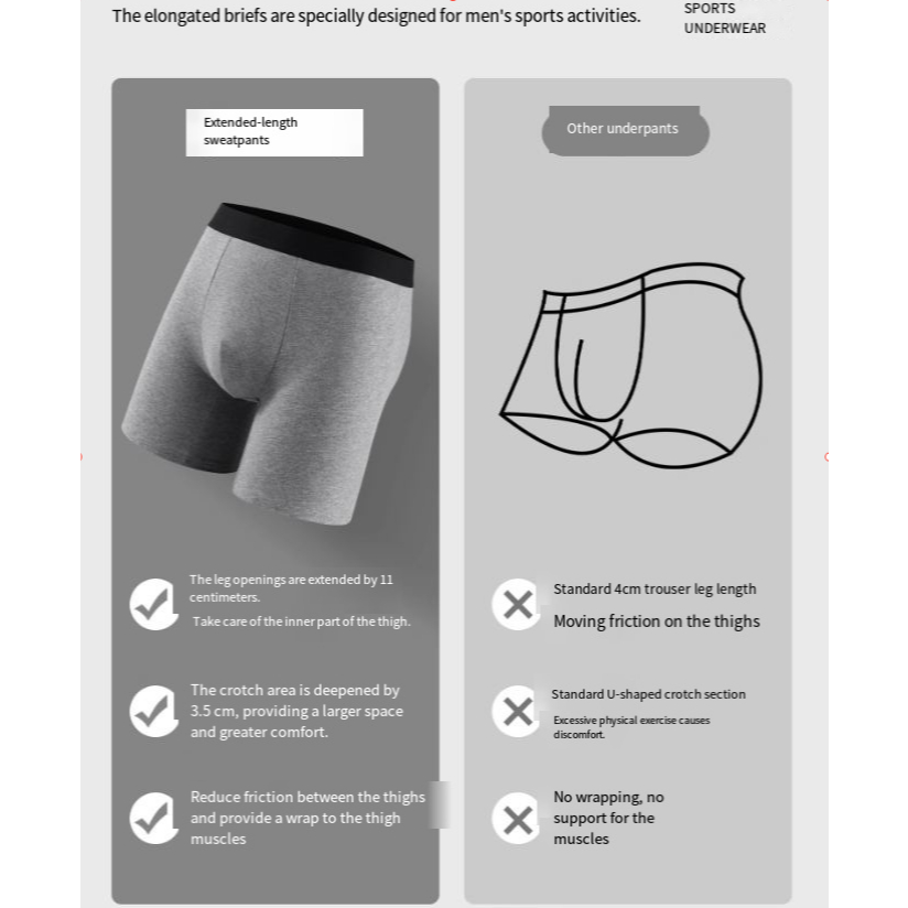 3 Pak Celana Dalam Pria Panjang.Celana Boxer Pria Katun, Celana Boxer Panjang/Celana Pendek Olahraga