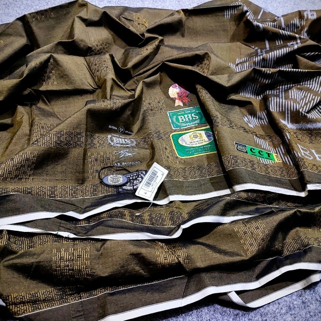 Sarung BHS Spunsilk CCT Silver Lawas Full Sutra Spunsilk Songket Crepe ATBM Limited (Bisa COD)
