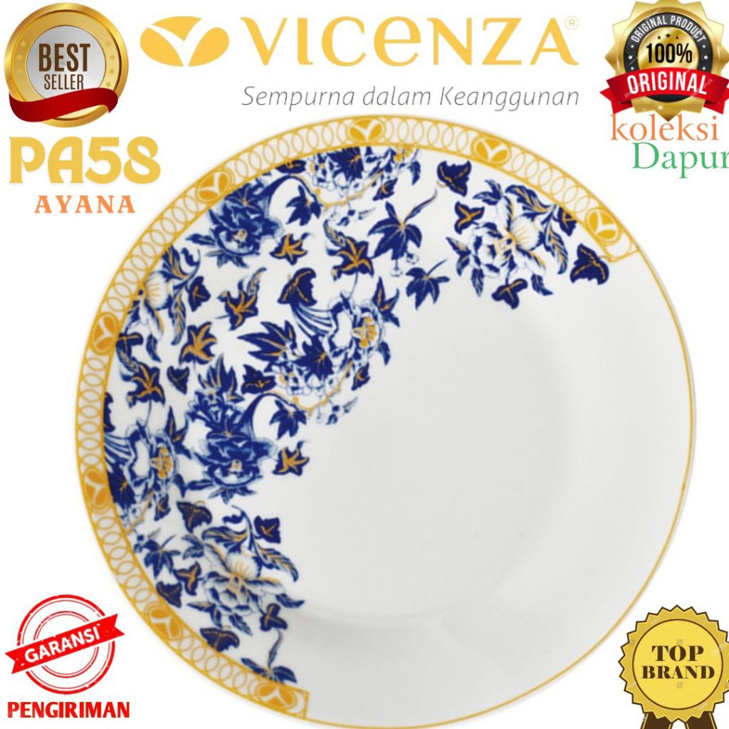Piring VICENZA PA58 Ayana, paket 6 buah piring AYANA tipe Piring Camilan dan Piring Kue, dirancang a