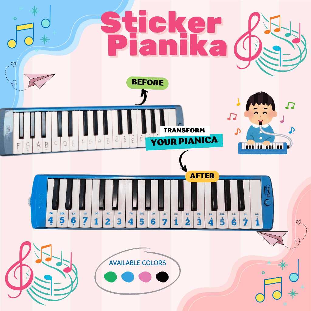 Sticker Not Pianika Tuts Pianika Pianica Not Angka #M