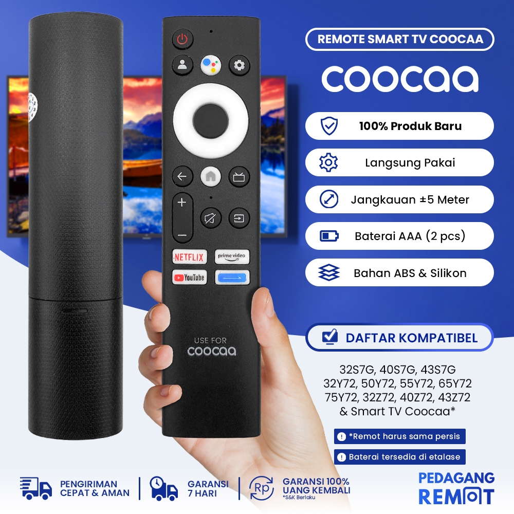 Remote TV Coocaa Android TV Y72 Z72 S7G Infrared / Remot TV Coocaa LED LCD Y72 Z72 S7G IR