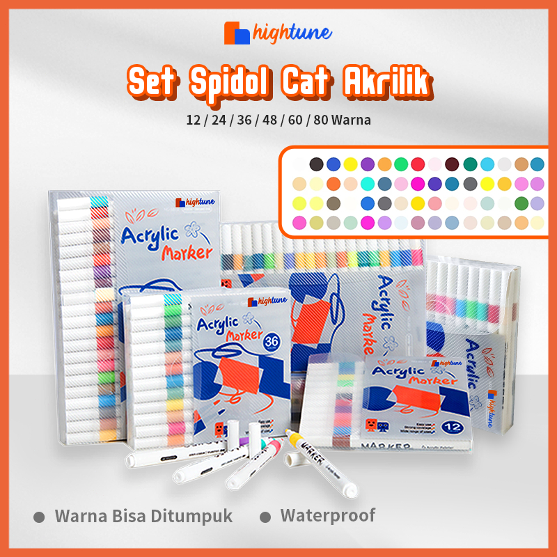 

Hightune Spidol Acrylic Marker Set 80 Warna/Spidol Akrilik 60 Color Paint Marker Akrilik Pain Drawing