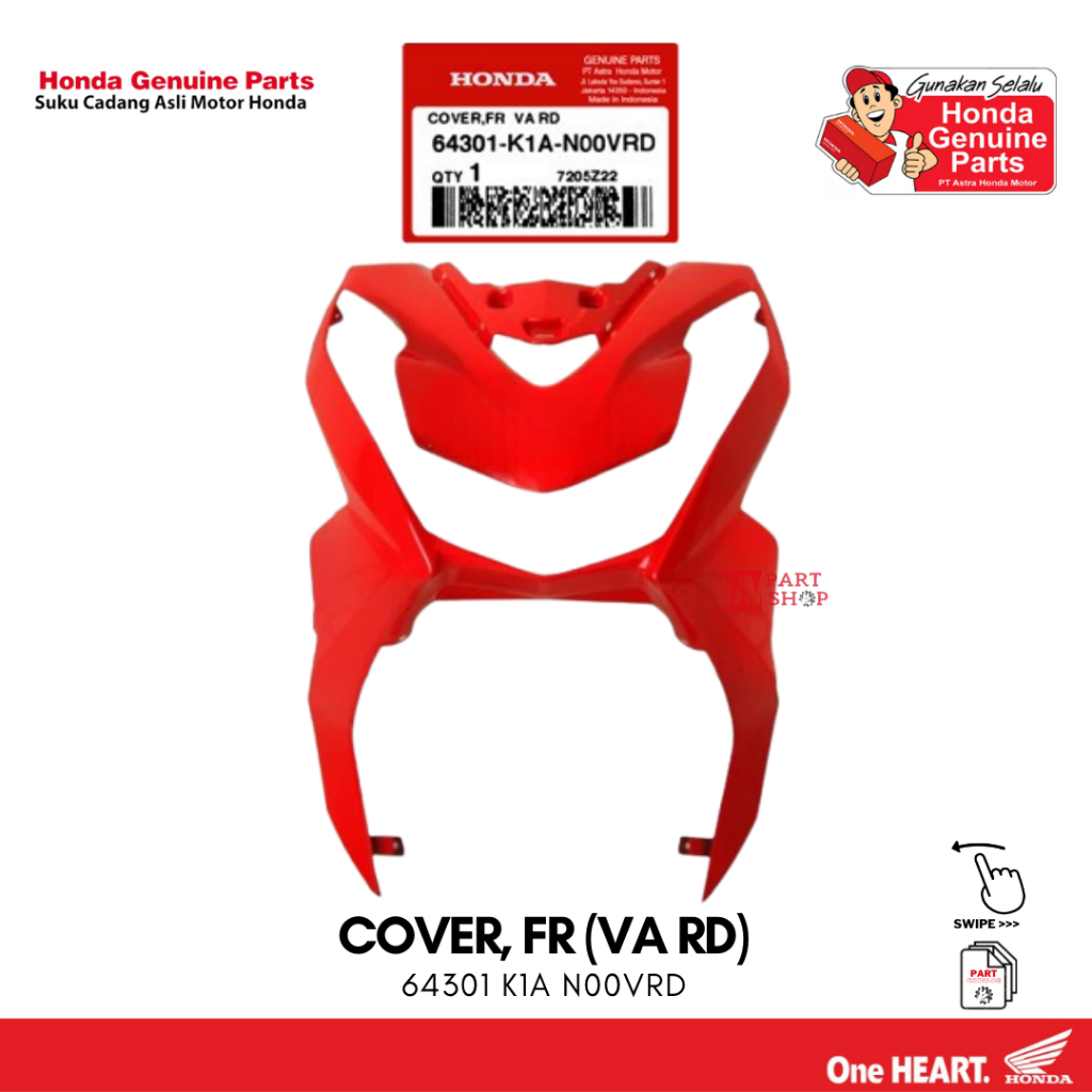 Cover Depan Merah (Cover FR (VA RD)) - New BeAT eSP K1A / 64301-K1A-N00VRD