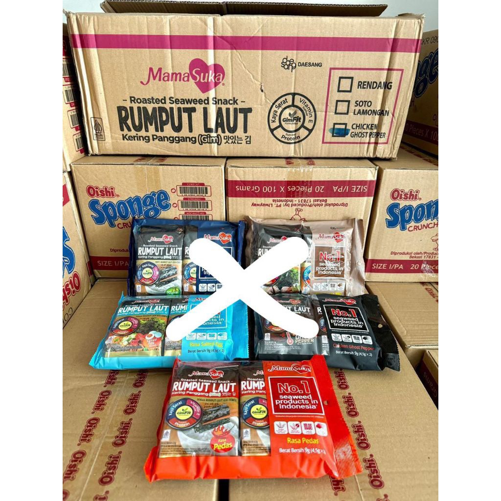 

Rumput Laut Mamasuka Perpack isi 2bungkus | Kartonan isi 40pack