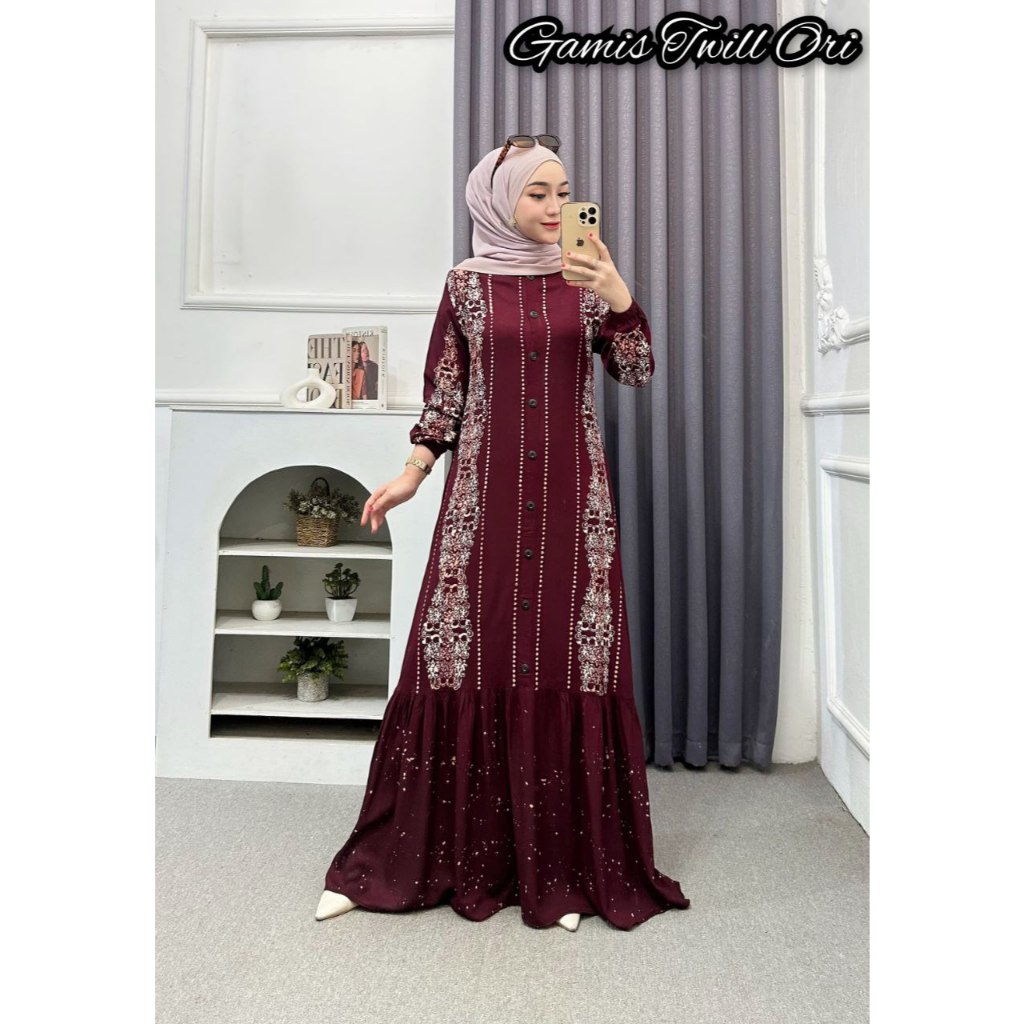 gamis twill ori gamis twill rempel bawah gamis twill kancing gamis twill pekalongan gamis twill cap 