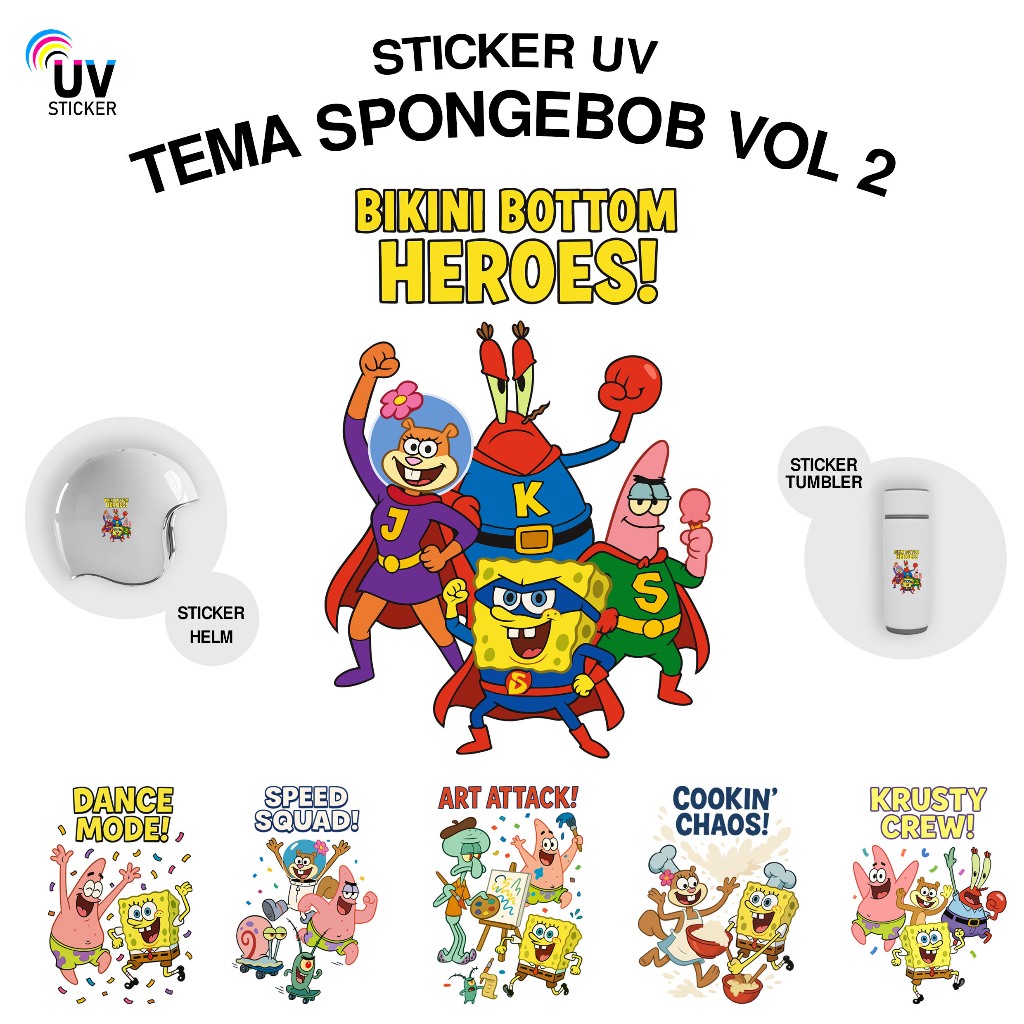 

STIKER UV - TEMA SPONGEBOB VOL2 | STICKER UV, STICKER MOTOR, STICKER MOBIL, STICKER HELM, STICKER TUMBLER, STICKER 3D, STICKER UV DTF BY UVSticker