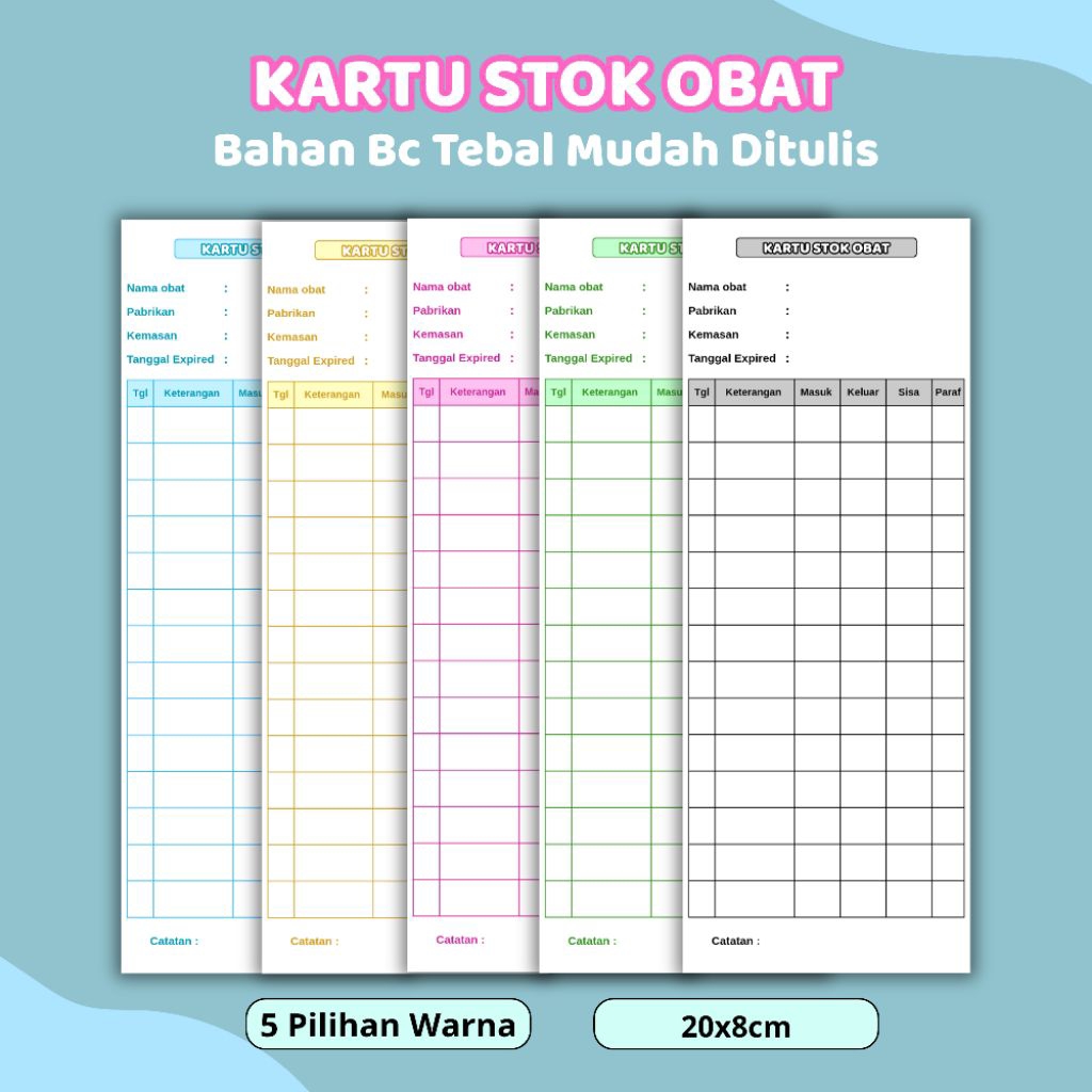 

Kartu Stok Obat Apoteker Ukuran 20x8cm