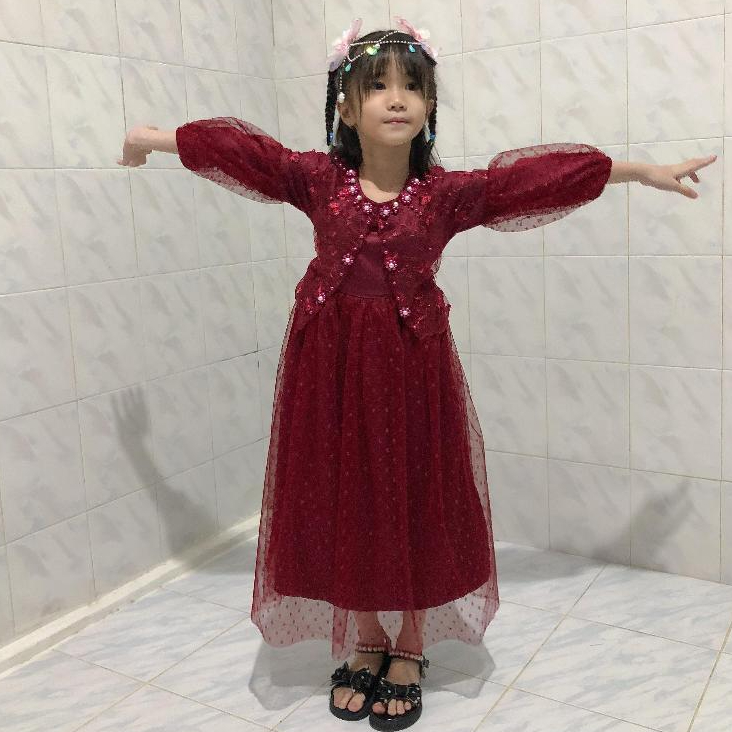 Baju Gaun Pesta Anak Perempuan Luliana 2-11 Tahun || Gaun Kondangan Anak Luliana Rompie Mutiara