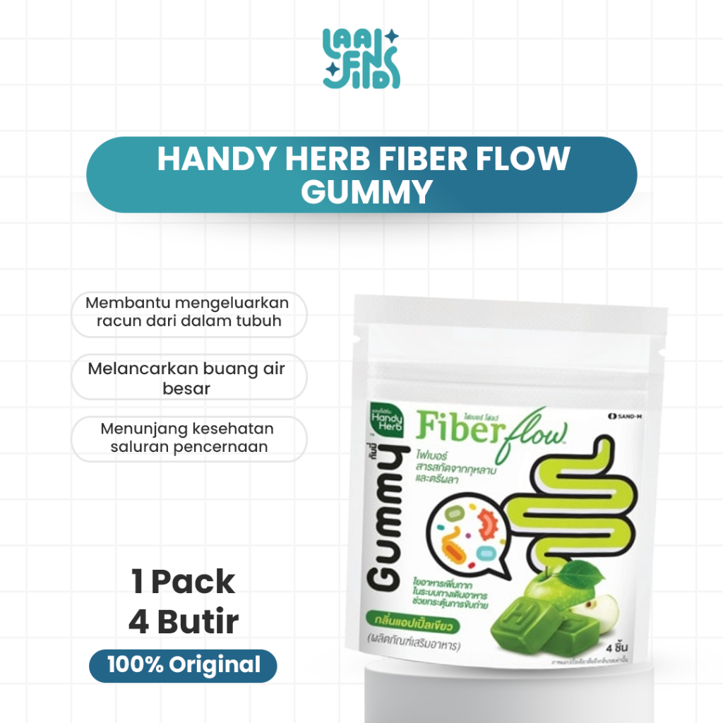 

Handy Herb Fiber Flow Gummy Permen Detox Original Thailand