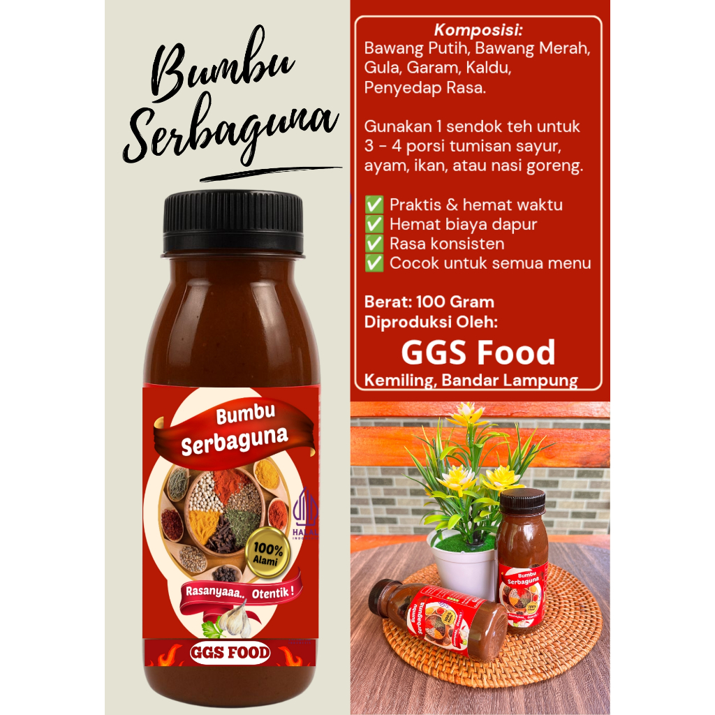 

Bumbu Serbaguna | Untuk Semua Tumisan | 100 Gram