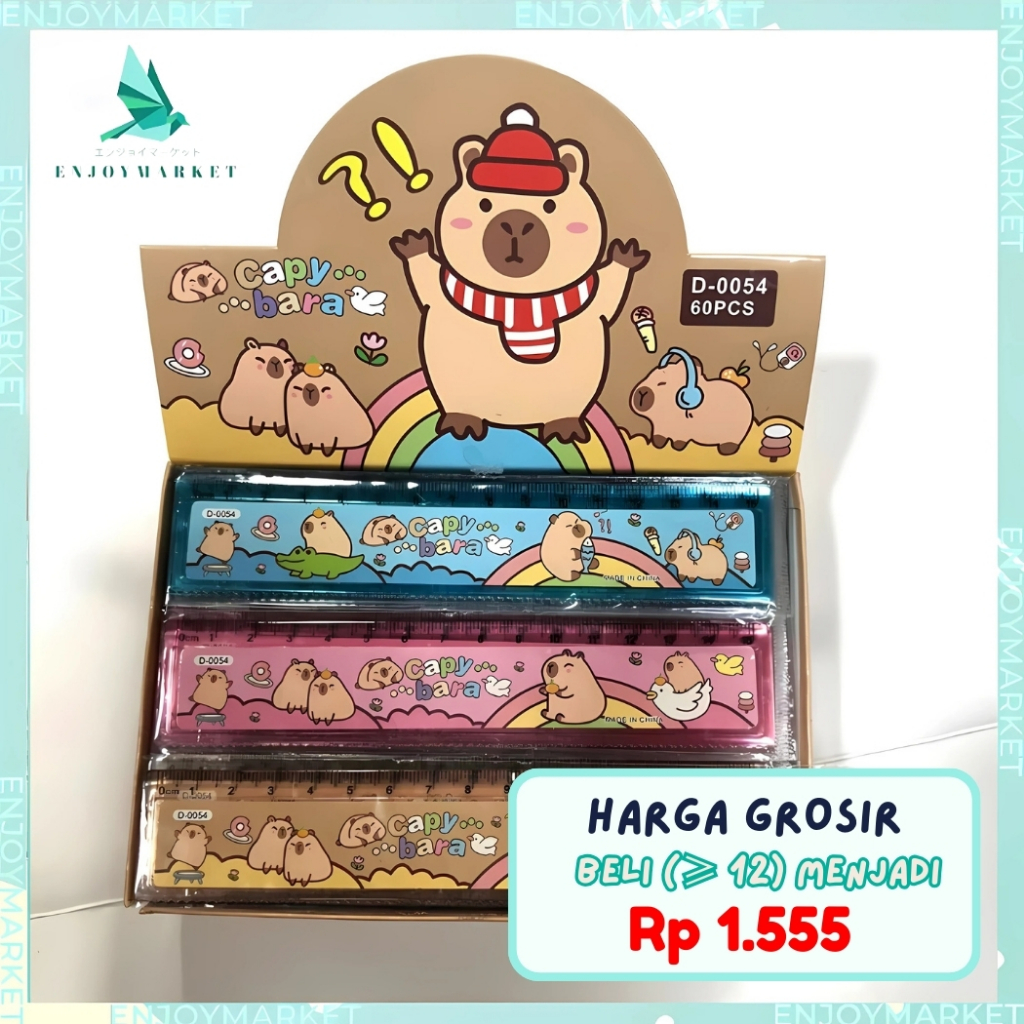 

1 Pcs Penggaris Karakter Snario Labubu Capybara Lucu Penggaris Transparan 15 Cm