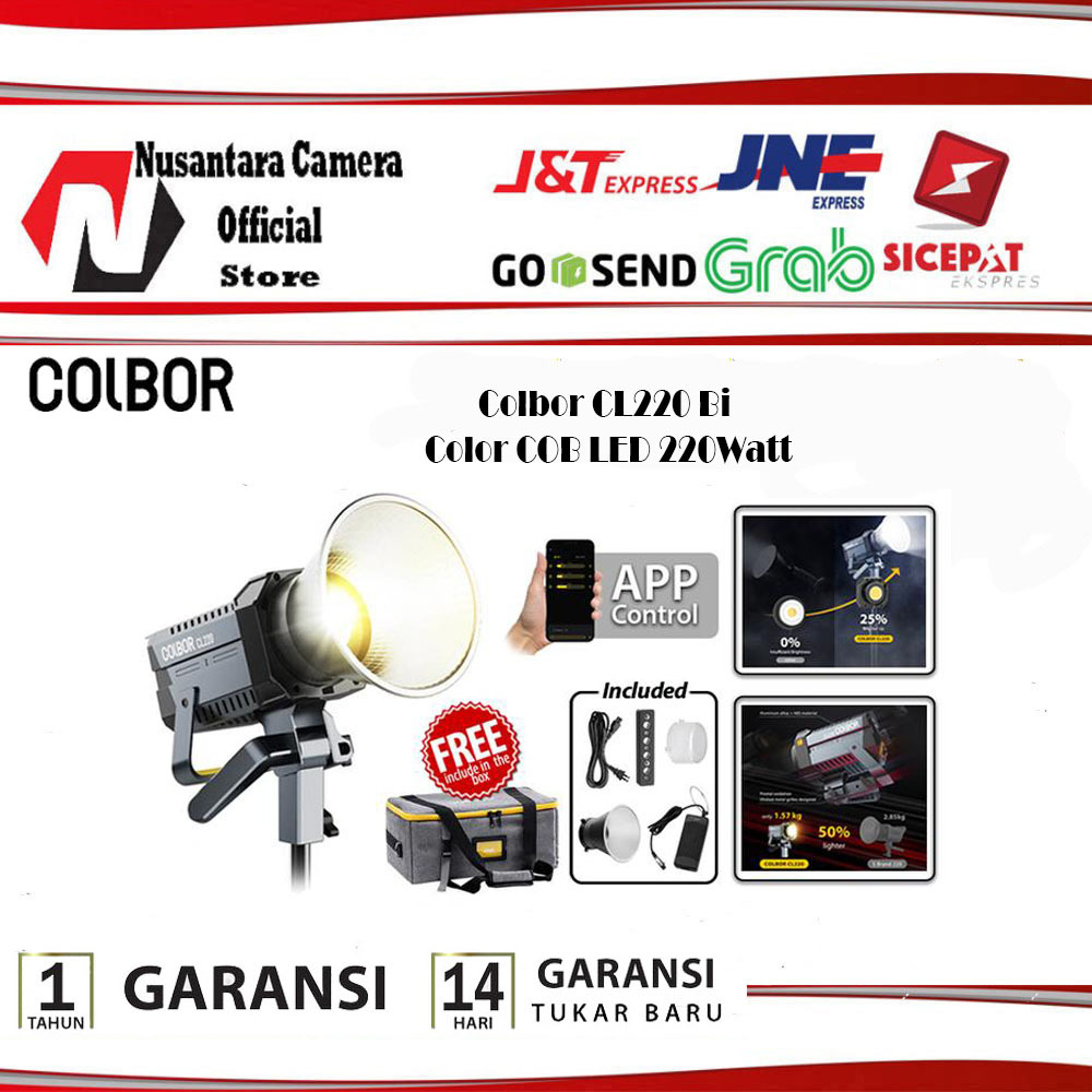 Colbor CL220 Bi Color COB LED 220Watt Video Light CL 220 Lighting 220 Watt Garansi Resmi