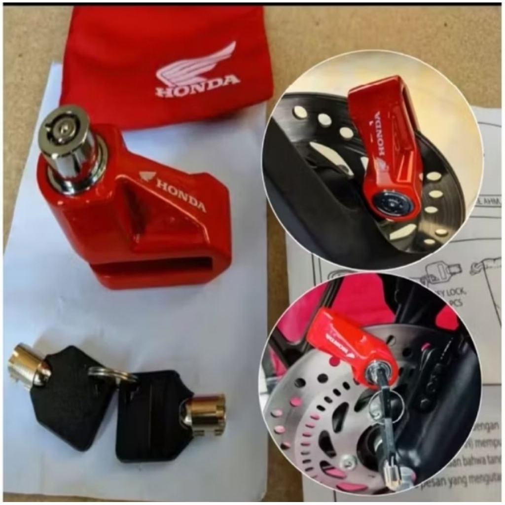 GEMBOK CAKRAM /Disk Lock Honda ORI/ KUNCI CAKRAM/ GEMBOK ANTI MALING/  GEMBOK HONDA ANTI MALING/ GEM