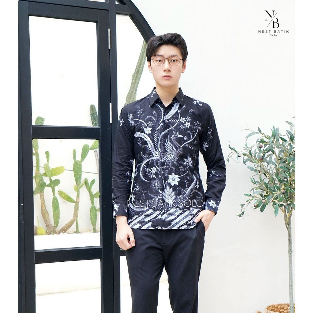 LASMANA Kemeja Batik Pria Slmfit Bahan Katun PREMIUM Lapis Furing Full Body Dengan Kancing EXECUTIVE